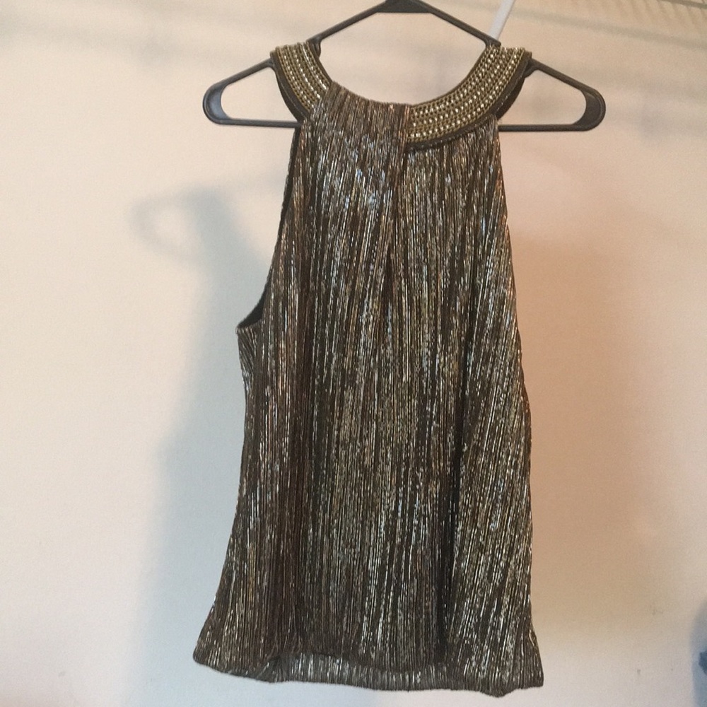 Alfani petite metallic evening top size pl